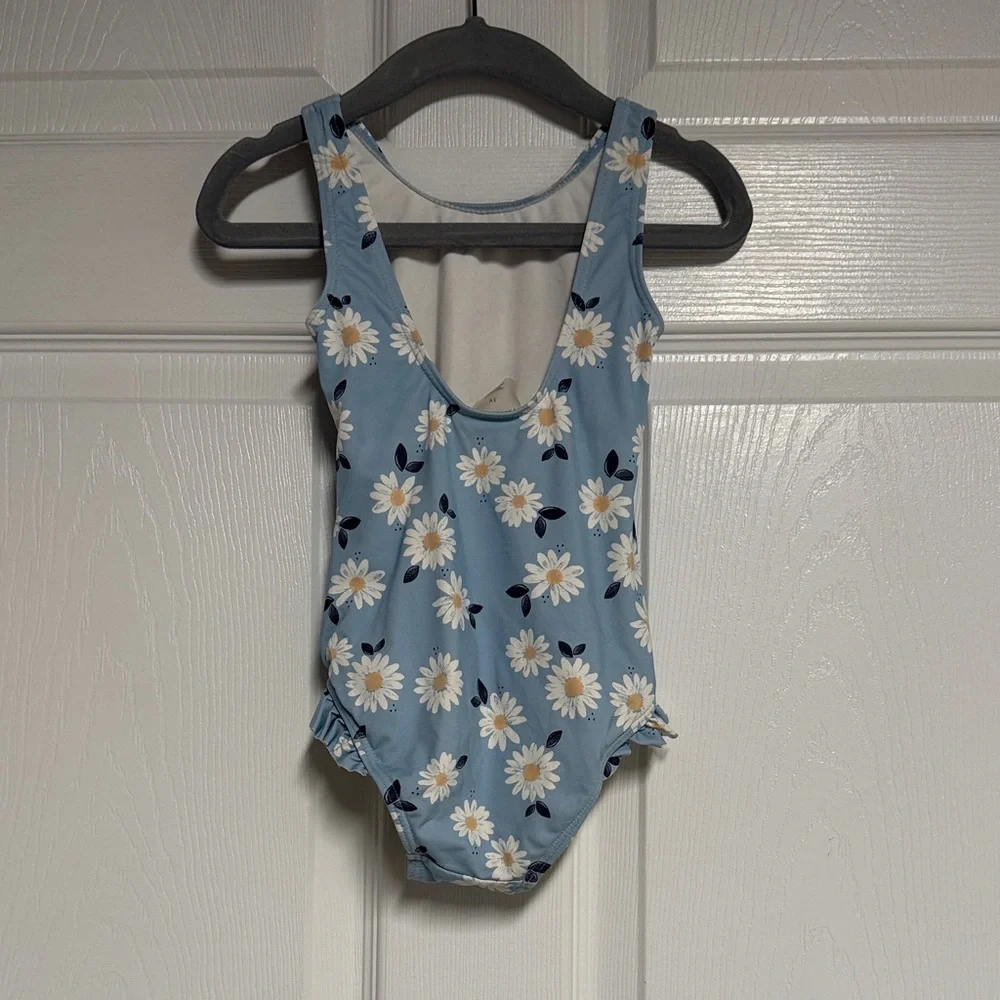 Petit Lem Blue Daisy Kids Swim One Piece
